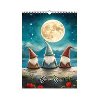 2024 Gnomes Wall Calendar Monthly Planner with Inspirational Artwork Family Organizer for Home Office School Use