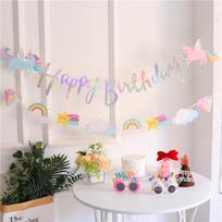Unicorn Onesie Banner: Kids' Birthday Party Decoration Garland