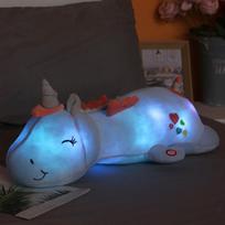 Šviečianti vienaragio pliušinė pagalvė - Miego palydovas lėlė 60cm (0.4kg) balta