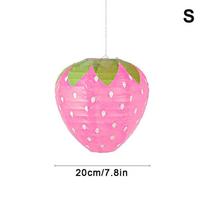 3D Strawberry Paper Lanterns Birthday Baby Shower Party Decoration Hanging Strawberry Ornament Background Garden Decor S rožinė
