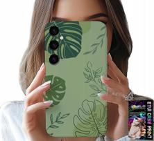 Etui Do Samsung Galaxy A34 5G - Zielone Liście Roślinne Wzory Plecki