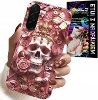 Etui Do Samsung Galaxy A36 5G - Kobiece, Modne Wzory, Czaszka W Róże