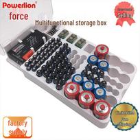 93-Grid Battery Organizer with Lid & Tester Pointer Version (White)