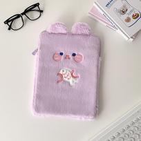 Cartoon Plush Tablet Sleeve for 10.5-11 inch iPad Compatible 9.7-11 inch iPad
