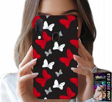 Etui Do Samsung Galaxy A20E - Kokardki Czerwono Białe Myszka, Wzory