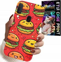 Etui Do Samsung Galaxy A20E - Słodkie Uśmiechnięte Burgery Pokrowiec
