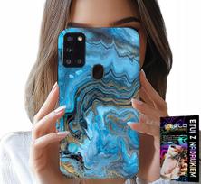 Etui Do Samsung Galaxy A21S - Marmurkowe Wzory Obudowa Case + Folia
