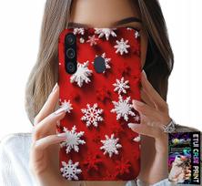 Etui Do Samsung Galaxy A21 - Płatki Śniegu, Śnieg, Gwiazdki, Święta