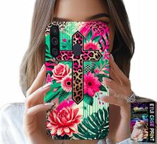 Etui Do Samsung Galaxy A21 - Krzyż, Róża Chrześcijaństwo Jezus Plecki