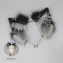Plush Cross Fox Ears Headband - Cosplay & Halloween Animal Hair Accessory