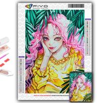 Full 5D Diy Diamond Painting Cartoon Cute Noble Girl  5D Diamond Painting Full Round 20X30CM