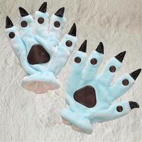 Kigurumi Animal Cosplay Minkšti kailiniai nagai Pirštinės Vyriškos ir moteriškos naujovės kumštinės pirštinės Paw Finger Fluffy Halloween Party Performance Pirštinė Balta Žalia Mėlyna, Raudona dangaus mėlyna spalva