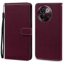 For Vivo V40 Lite Case Wallet Flip Leather Case For Vivo V40 Lite 5G Phone Case Soft Back Cover For Vivo V40 Lite Fundas For Vivo V40 Lite 5G vyno raudonos spalvos