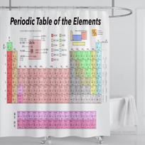 Medicine Human Body Structure Shower Curtain Periodic Table of Elements Polyester Print Fabric Bathroom Decor With Hook Washable W90xH180cm