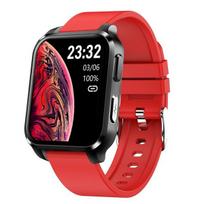 NORTH EDGE ECG+PPG HR BP O2 1.7 Inch Full Touch Screen Watch IP68 Waterproof Metal Bezel for IOS Android raudona