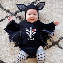 Toddler Newborn Baby Boys Girls Halloween Cosplay Costume Romper Hat Outfits Set 100 juoda