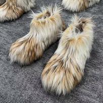 Niche high-end snow boots medium tube plush thick-soled fluffy boots imitation mink Internet celebrity cute cotton shoes Spice girls women's boots 35