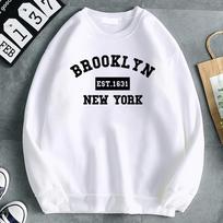 Paprastas madingas moteriškas bliuzonas Brooklyn Est. 1631 Niujorko raidžių spaudos su gobtuvu šilti patogūs megztiniai minkšti drabužiai S