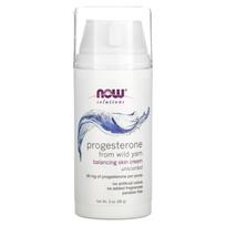 NOW Foods, Solutions, Progesterone, Derived from Wild Yam, Balancing Skin Cream, Unscented, 20 mg, 3 oz (85 g)