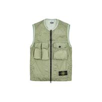 Stone Island SS23 Vienspalvė Liemenė Su Didelėmis Kišenėmis Ir Užtrauktuku Unisex Liemenės Žalia 7815G0619-V0055 S