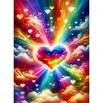 5D Sky Love Scenery Diamond Art Piece Set DIY Colorful Round Gemstone Diamond Embroidery Crafts and Crafts Decoration Home Wall Mural Round 20x30cm