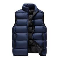 Madingi švarkai Žieminė šilta liemenė Pūkinės striukės Vyriškos liemenės be rankovių Slim Fit Vyriška medvilninė pūkinė striukė Laisvalaikio liemenė M mėlyna