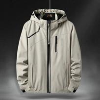Spring and Autumn Men's Jackets Windbreaker Outdoor Windproof Rainproof Coat Big Size Clothing L smėlis