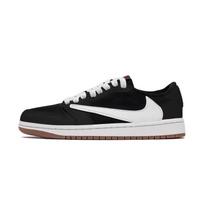 Travis Scott x Jordan Air Jordan 1 Low top Vintage Basketball Shoes Unisex Black White DZ4137-700(Team-) 35.5
