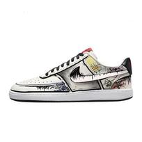 Nike Court Vision 1 Daisy Graffiti Abrasion Resistant Low top Skateboard Shoes Men's Black White DM1187-101(Team979-) 39