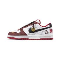 Nike Big Red Hare Abrasion Resistant Breathable Low top Skateboard Shoes Men's Black Red 355152-150(Team1576-) 44