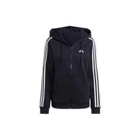 adidas Women's Essentials 3-Stripes Full-Zip Fleece Hoodie Black HZ5743 M