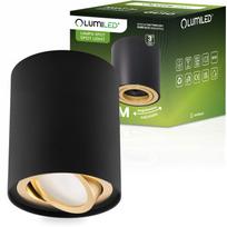 Surface-Mounted Halogen Spot Tube Movable Luminaire Amat-M Gu10 Round Black-Gold