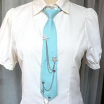 Geometric Academy Style Pre-tied Tie Choker Candy Color Long Necktie Star Chain Tie  Performance Style 12
