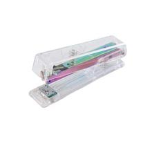 Manual Paper Stapler Rose Gold Book Binding Machines Transparent Stapler  School Office Supplies L-Colorful