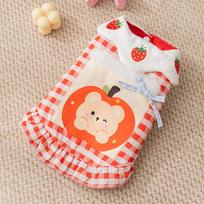 Warm Fleece Dog Cat Coat Plaid Winter Pet Jacket for Small Medium Dogs Cold Weather Outfit XS: 0.5-1.5kg pet weight