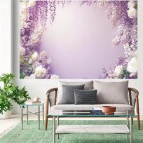 2D Purple Wisteria Floral Backdrop, for Wedding, Bridal Shower & Birthday Party Decoration 47.2x31.5inch/120*80cm