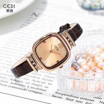 Gadi Vintage Ladies Quartz Watch With Water Resistant Leather Strap For Elegant Women