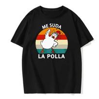 ME SUDA LA POLLA Body Building Print Pattern Interesting and Funny Duck Print Cotton Neutral Clothing Summer Trip Casual Tees S juoda