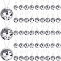48 Pack Mirror Disco Ball Necklaces 70s Disco Party Necklaces one juoda