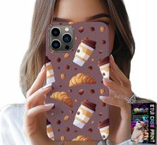 Etui Do Iphone 12 Pro Max - Case Z Kawą Rogalikami I Ziarnami W Tle