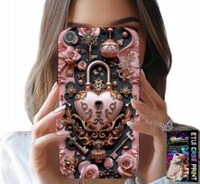 Etui Do Iphone 5 / 5S / 5C - Kobiece, Modne Wzory, Kłódka Serce Róża