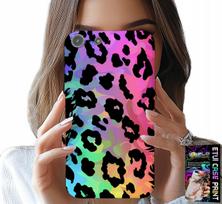 Etui Do Iphone 5 / 5S / 5C - Kolorowa Tęczowa Panterka Plecki Szkło