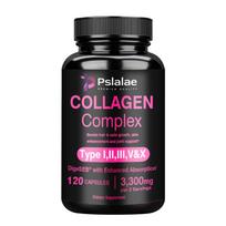 Collagen complex capsules containing hydrolyzed fish collagen peptides, 3300 mg, dietary supplement, suitable for adults. 120