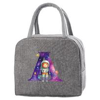 Travel Portable Food Thermal Insulated Children's Astronaut Letter Box Picnic Waterproof Oxford Zipper Breakfast Thermal Bag