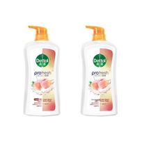 Dettol Sweet Peach Refreshing Shower Gel 2x950g with Shampoo Sample