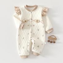 Anyang Baby Bodysuit: Three-Layer Warm, No-Bone Design, Air Cotton Newborn Crawling Suit 73 cm