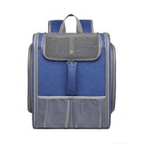 Expandable Cat Carrier Backpack with Side Expansion - Ideal for Travel mėlyna