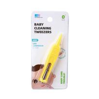 1PC Baby Dig Booger Clip Infants Clean Ear Nose Navel Safety Tweezers Safe Forceps Cleaning Supplies Forceps With LED Light geltona