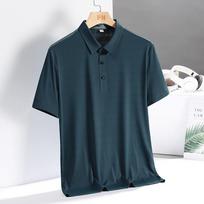 Ledinis Šilkas Polo Marškinėliai Vasariniai Dryžuoti Vienspalviai Paprasti Viršutiniai Laisvi Atsitiktiniai Trumpomis Rankovėmis T-shirt L