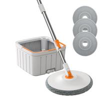 Virul Spin Mop Bucket Set Self-Wringing with Dual Compartment for Clean Dirty Water Separation Efficient Cleaning 3 Refills United States